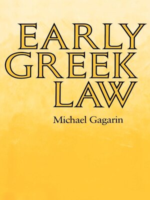 cover image of Early Greek Law